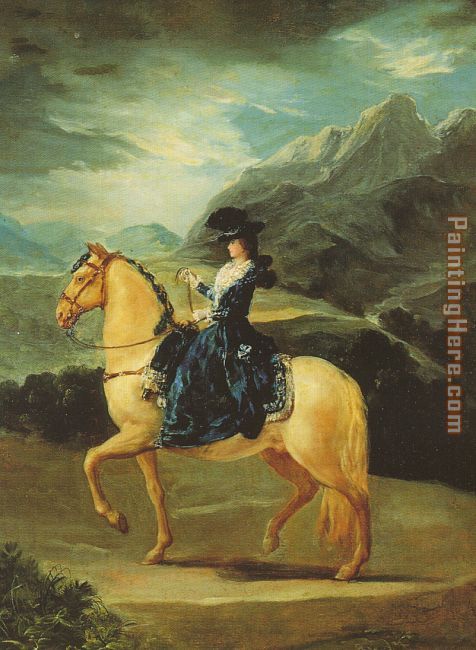 Maria Teresa of Vallabriga on Horseback painting - Francisco de Goya Maria Teresa of Vallabriga on Horseback art painting